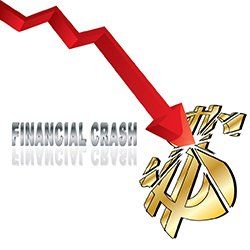 Financial crash dollar sign