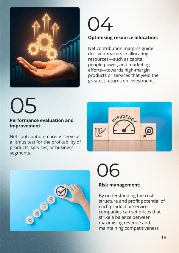 Text descriptions of business strategies with related images.