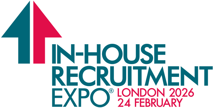Logo for In-House Recruitment Expo, London 2026. Features an upward arrow in teal and red.