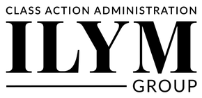 ILYM Group logo with “Class Action Administration” in black text on white background
