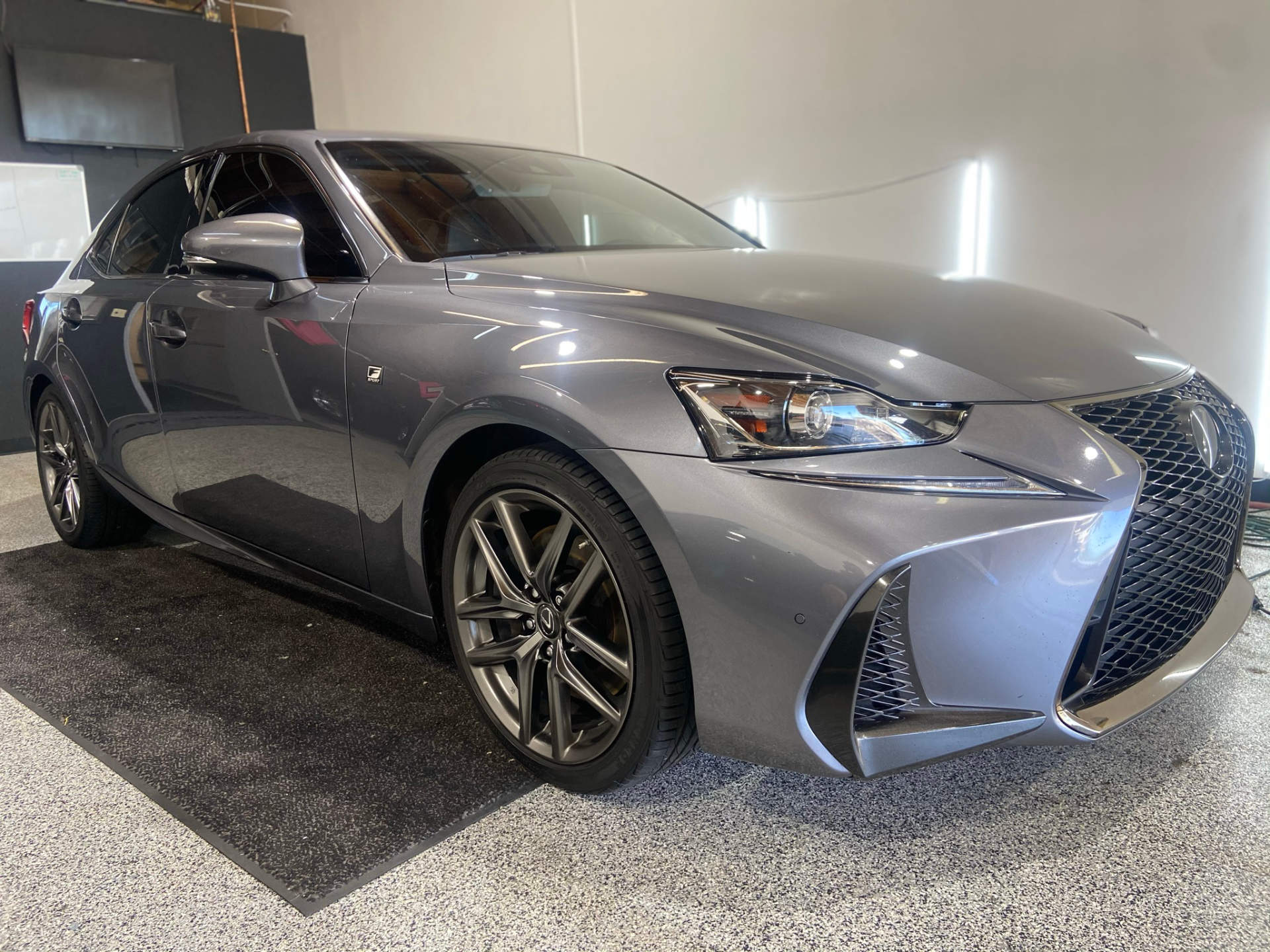 freshly detailed grey lexus at auto this world shop