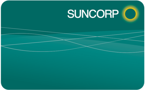 The suncorp logo is on a green background