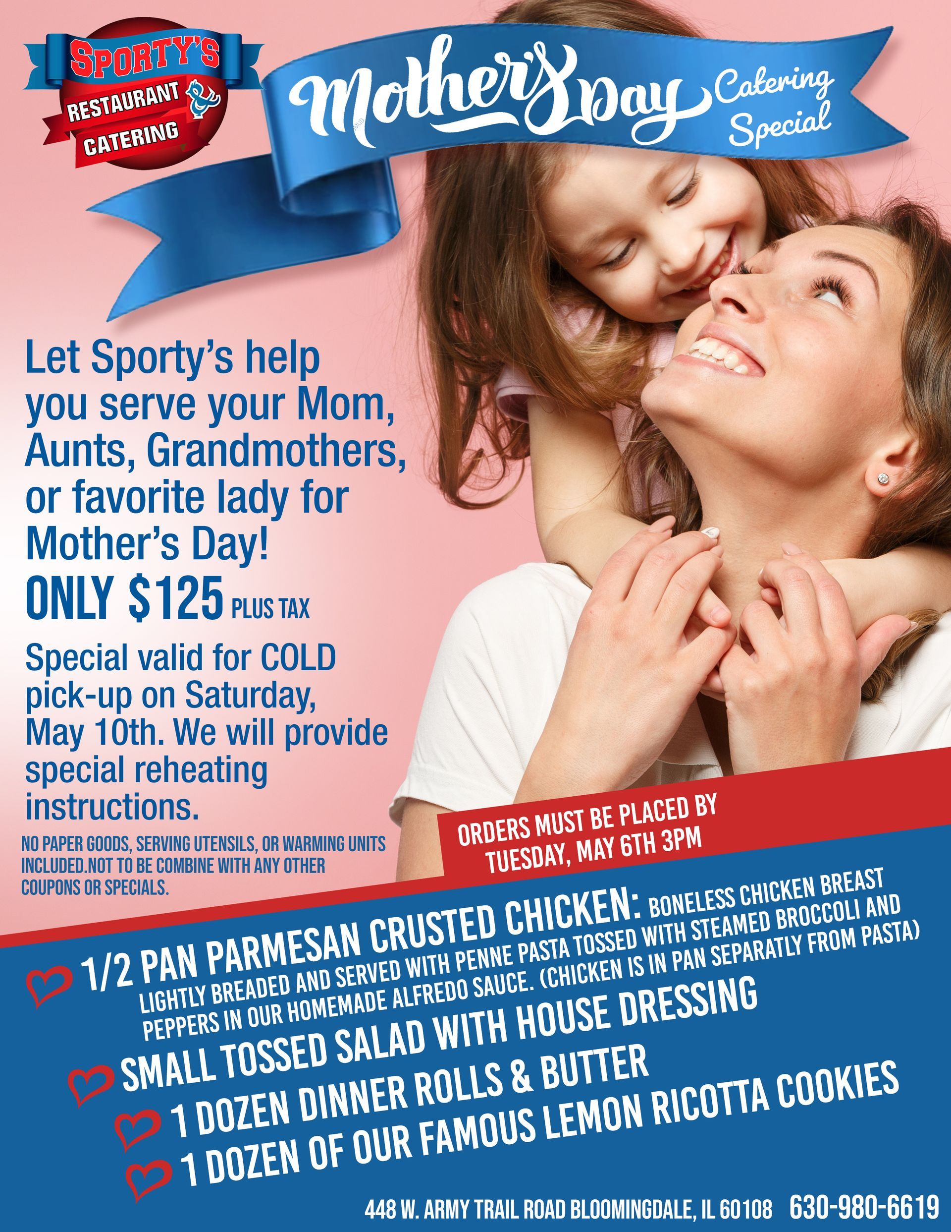 A poster for mother 's day with a woman and child on it