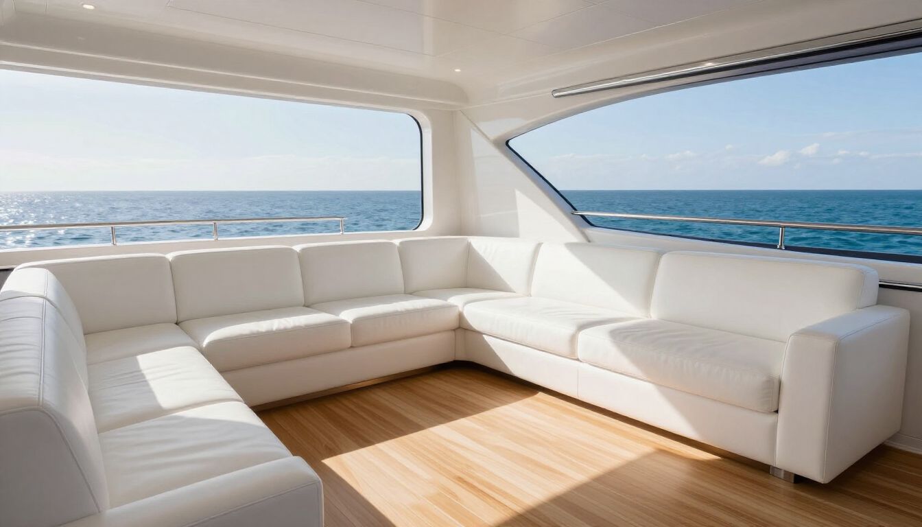 Interior de yate limpio