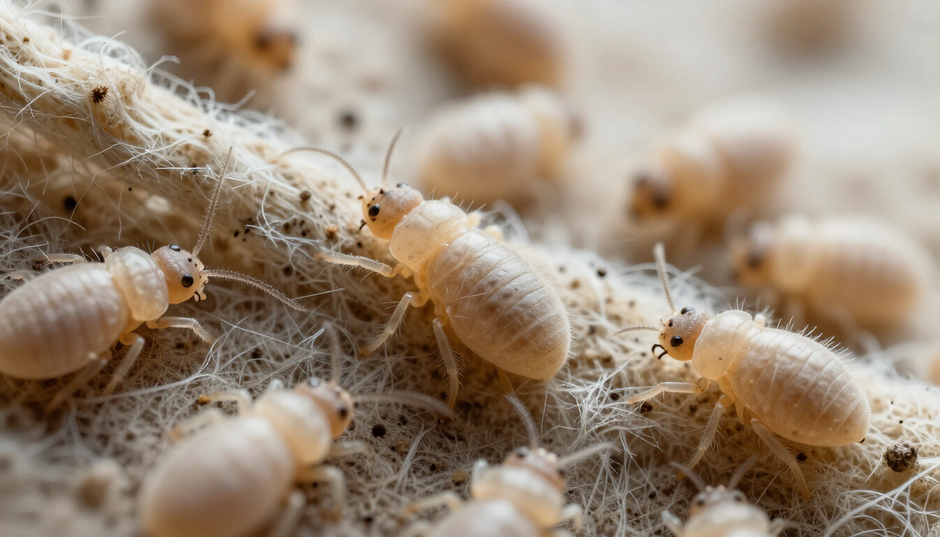 Ácaros microscópicos en tejido