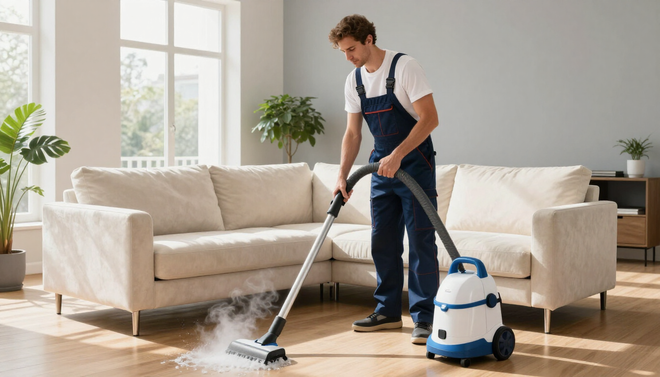 Limpieza profesional de sofá a vapor