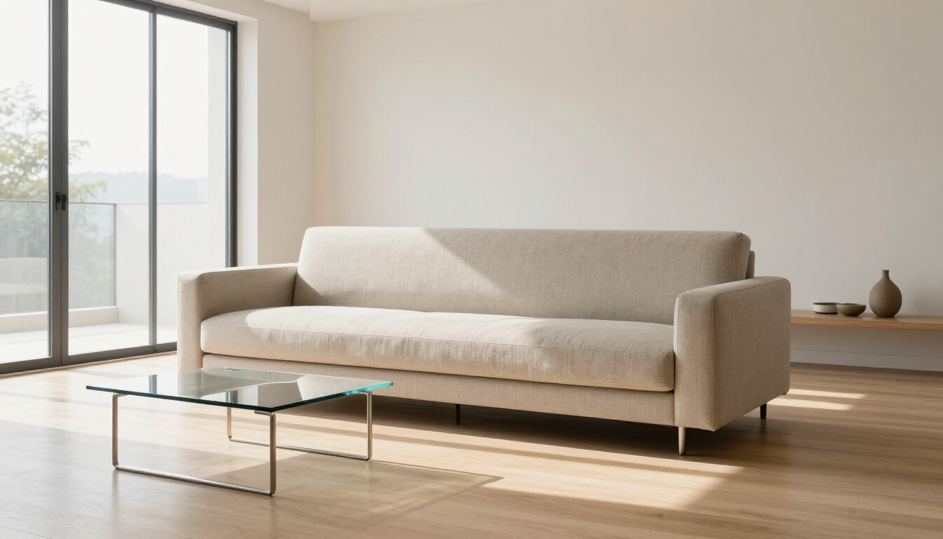 Sofá limpio en salón moderno