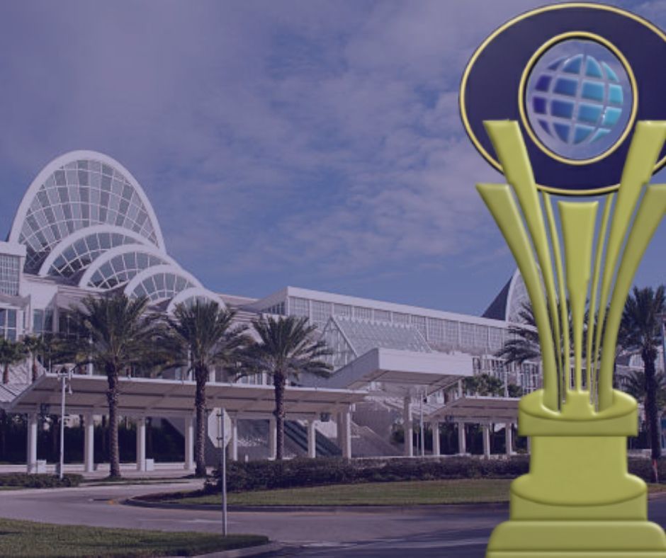 Orlando Convention Center with award logo overlay.