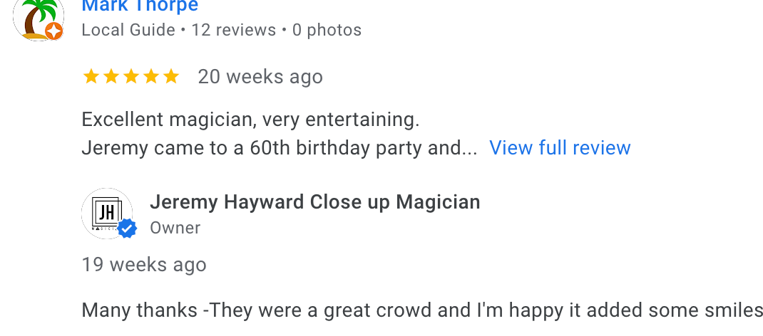 Magician review sussex