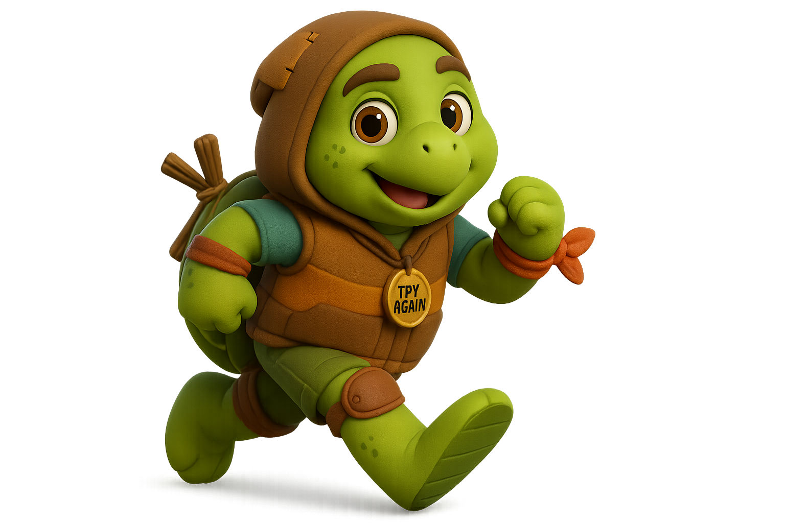 Rumi the patched turtle with glowing charm, symbol of resilience in children’s fairy tales.