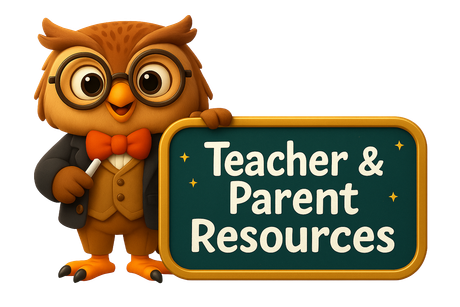 An owl in a suit holds a sign that reads, 