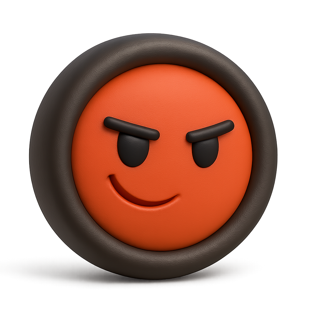 Illustration of Puck the Dancing Puck, a round animated hockey puck with a playful face and confident smile.