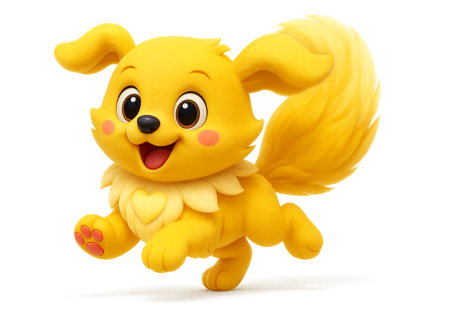 Sunnytail the golden puppy with wagging tail, symbol of joy in children’s stories.