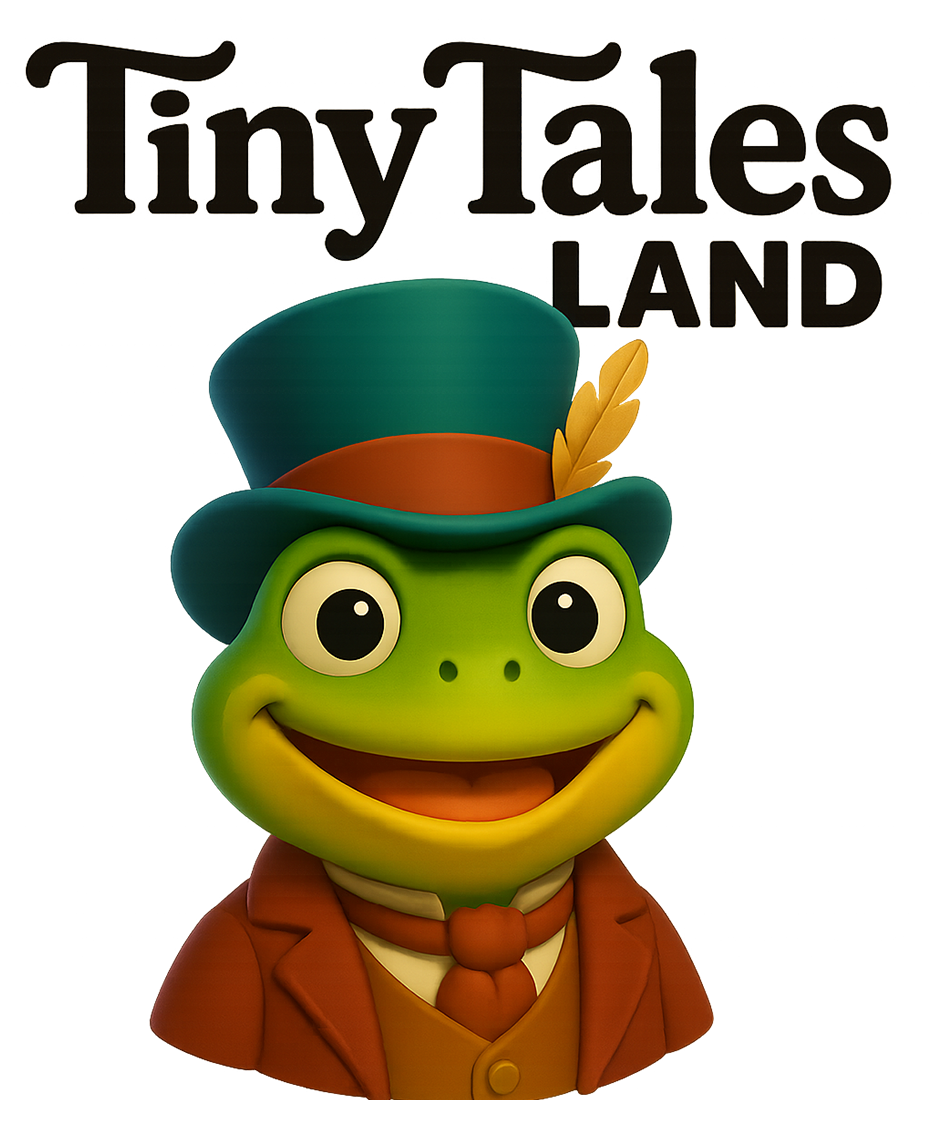 Smiling green frog wearing a top hat, suit, and tie, with 