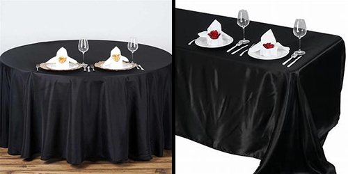 Black Tablecloths - Round and Rectangular