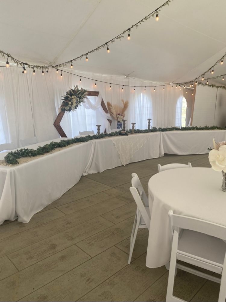 White 90*156 on a 8ft rectangular table