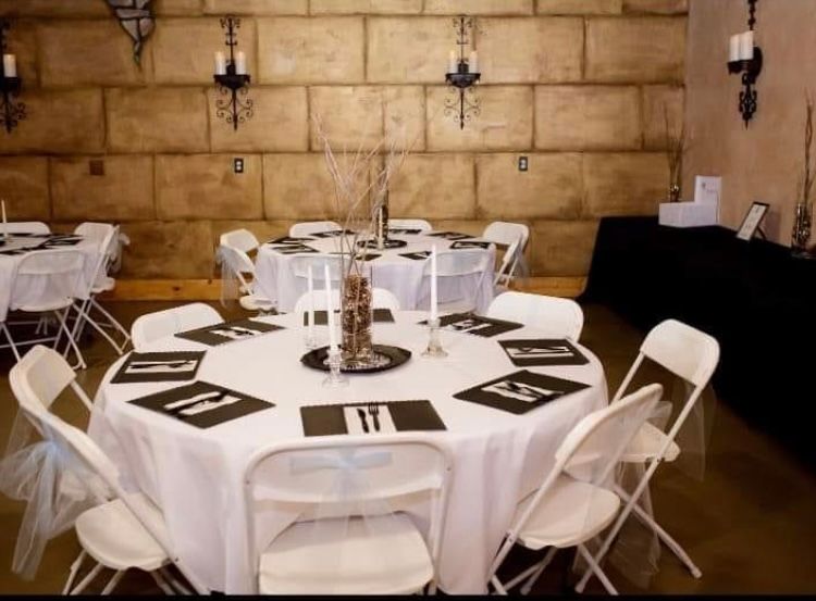 Our tables, chairs, and linens