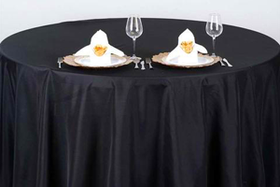 Round Table With Black Tablecloth