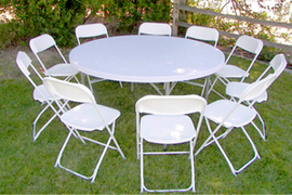 White Round Table and Chairs