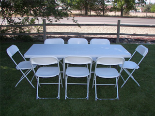 Rental table chairs near me sale