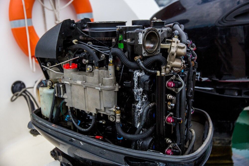 A Close Up of an Outboard Motor on a Boat — TeeJay Mechanical Repairs In Queanbeyan, NSW