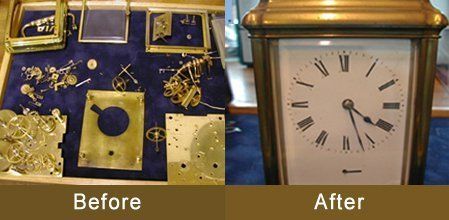 before and after antique clock servicing