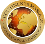 le logo de la fédération internationale du massage des 5 continents