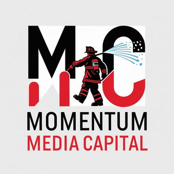 Logo: Firefighter spraying water from a hose; 