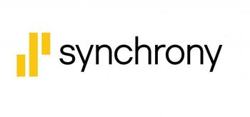 The logo for synchrony is yellow and black on a white background.