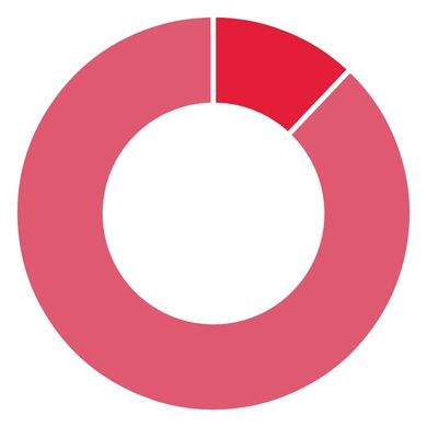 A pie chart with a red circle in the middle