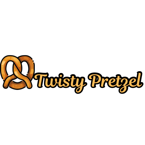 The logo for twisty pretzel shows a pretzel and the words `` twisty pretzel ''.