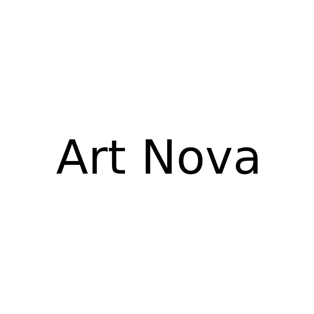 A black and white logo for art nova on a white background.