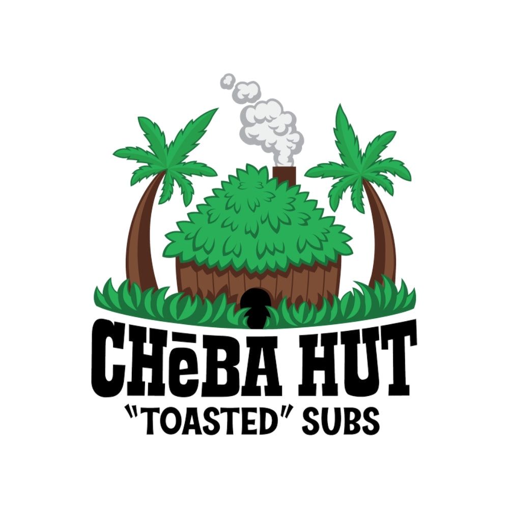 A logo for a restaurant called cheba hut toasted subs.