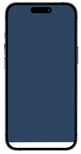 A cell phone with a blue screen and a white border