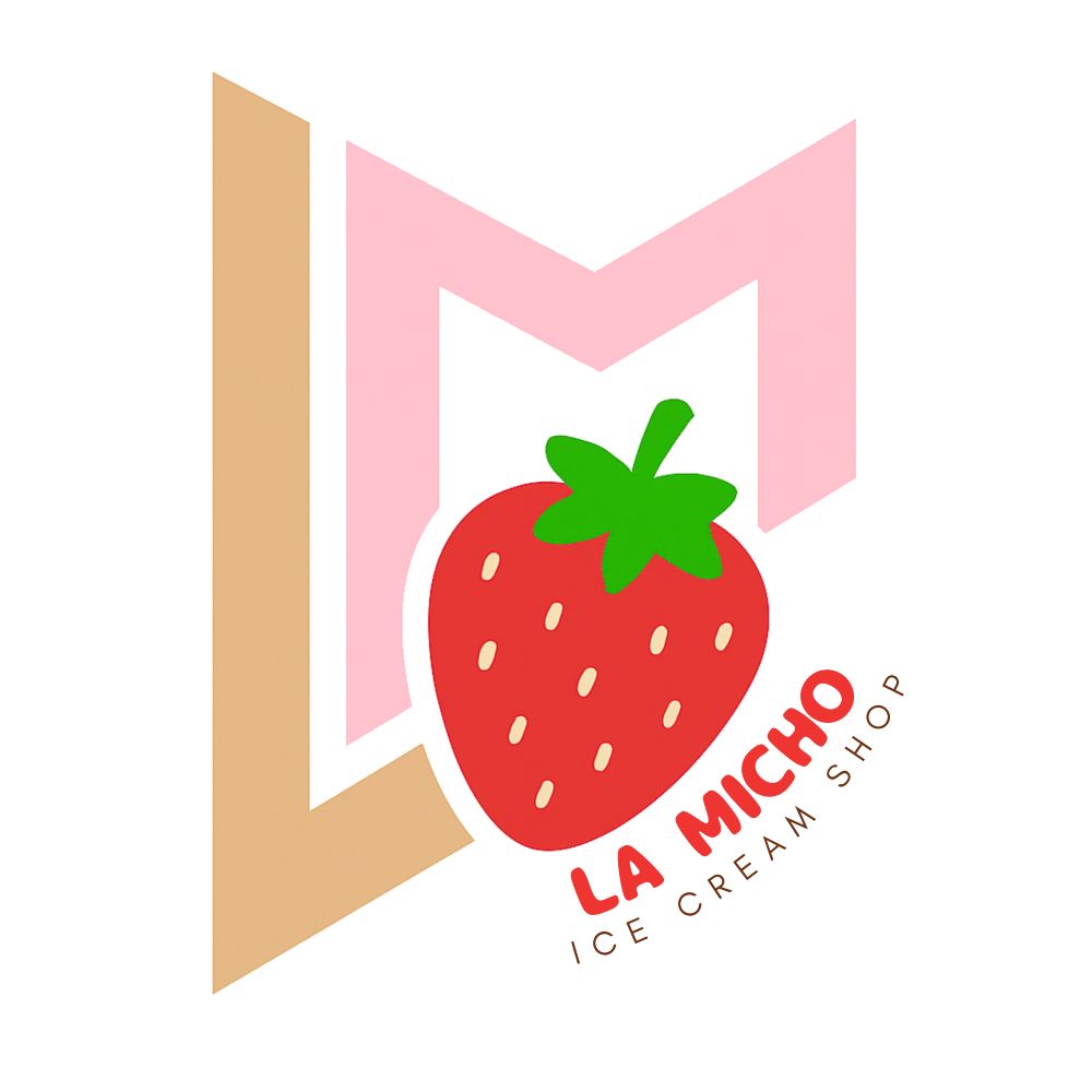 The logo for la reina de michoacan mexican icecream parlor.