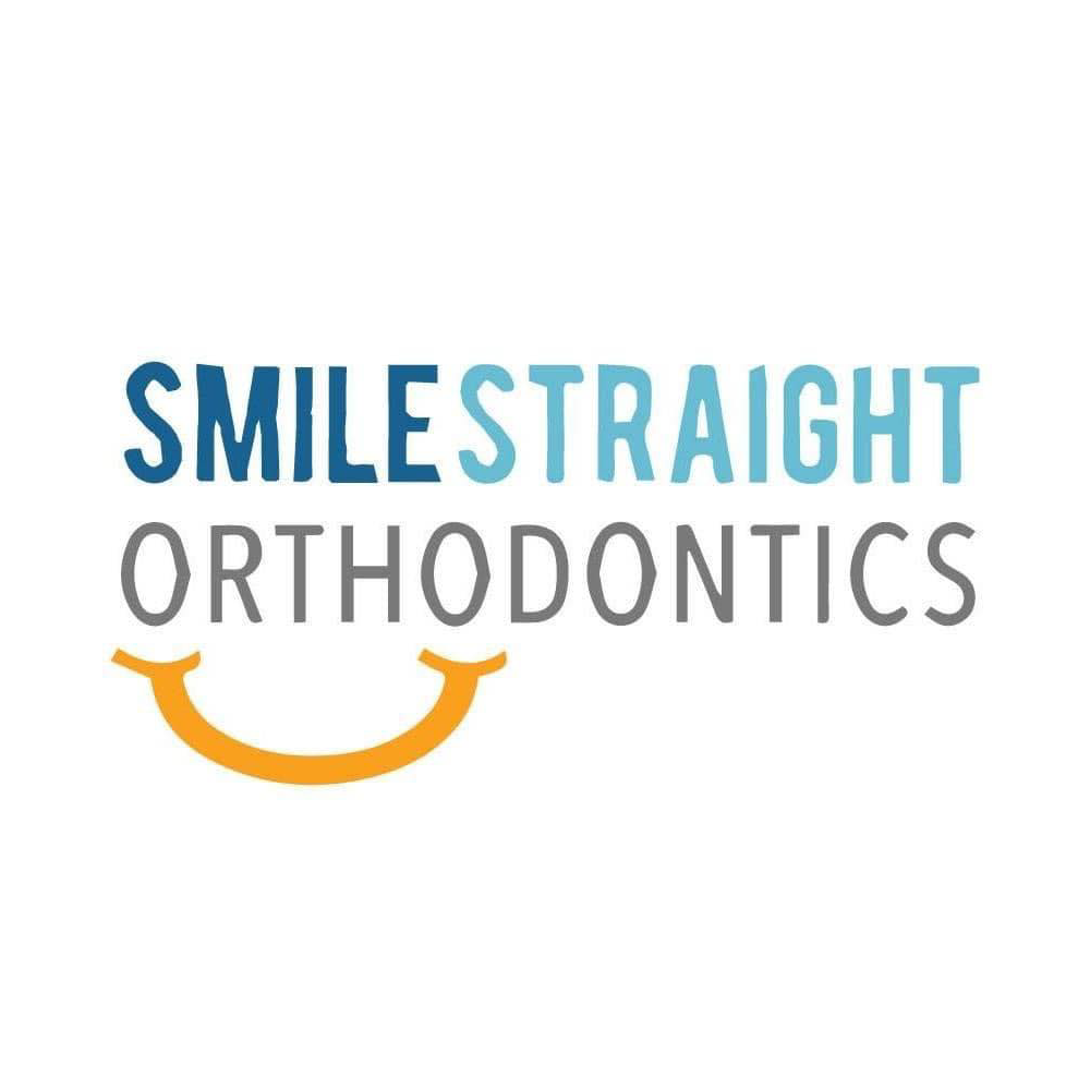The logo for smile straight orthodontics has a smiling face on it.