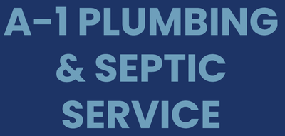 A blue sign that says a-1 plumbing & septic service