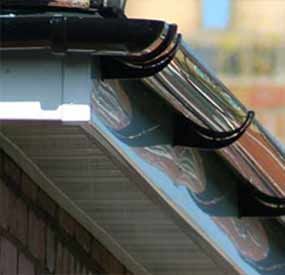 new and shiny soffit boards on a house