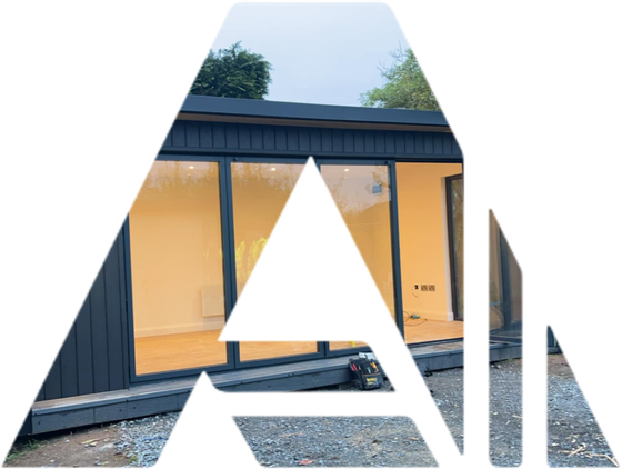 The letter a is cut out of a picture of a house