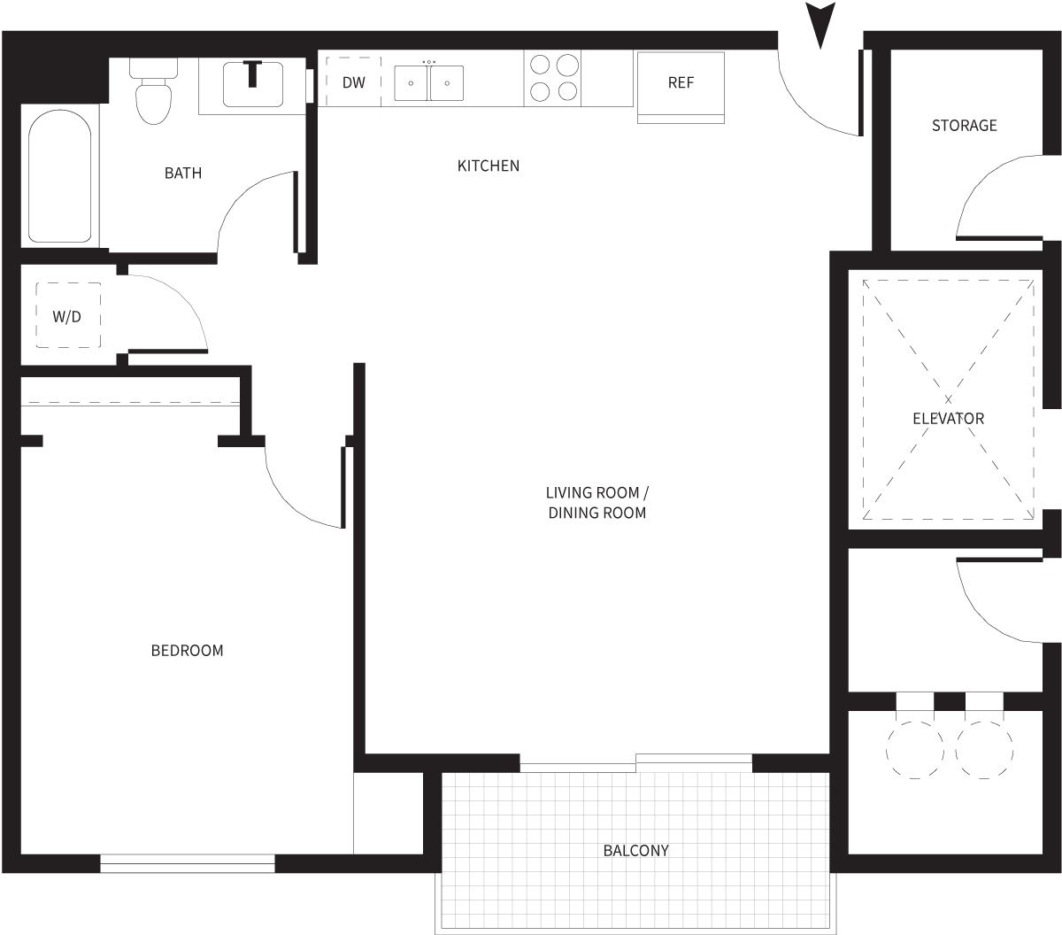 1 Bedroom Floorplan A