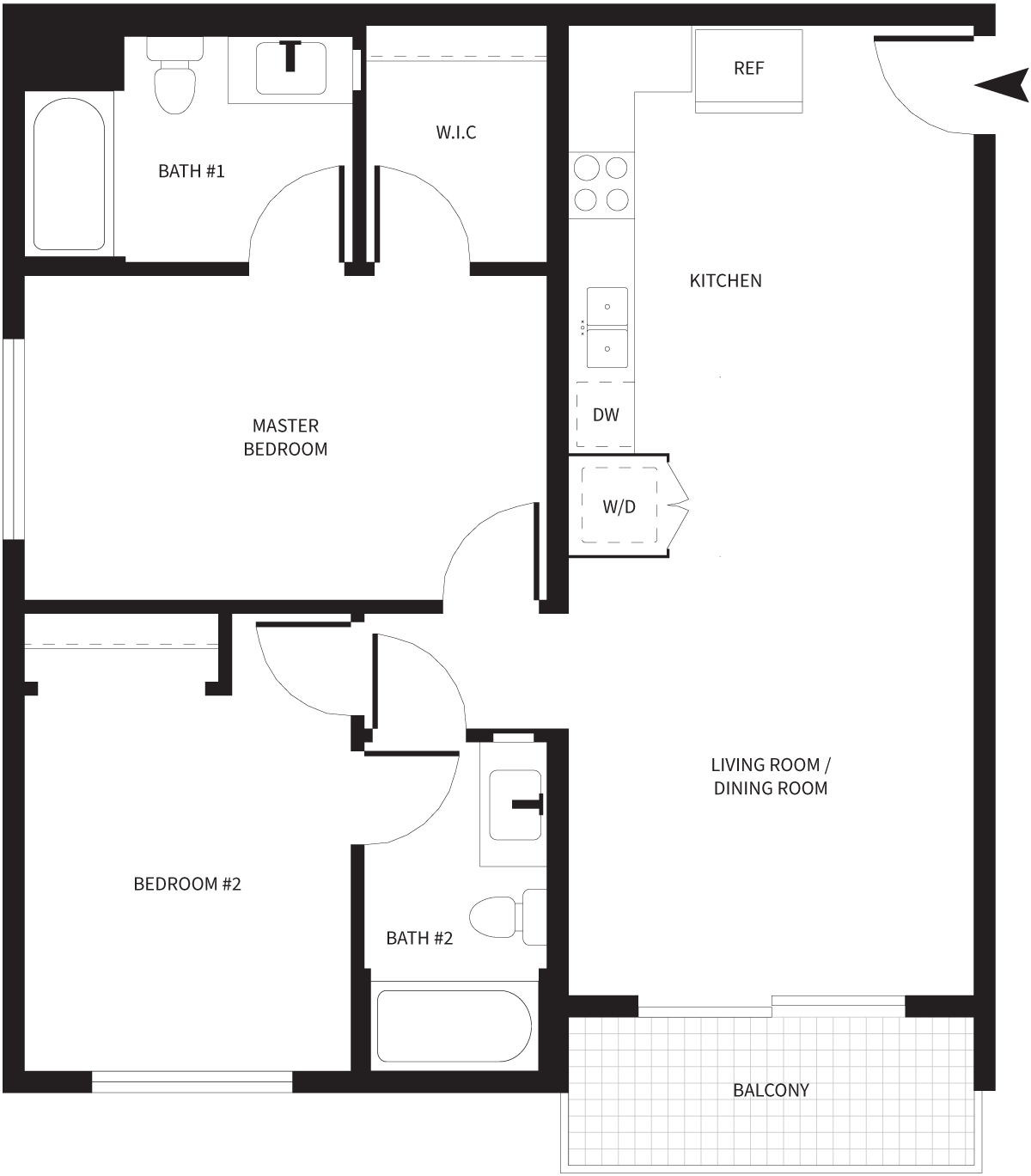 1 Bedroom Floorplan B