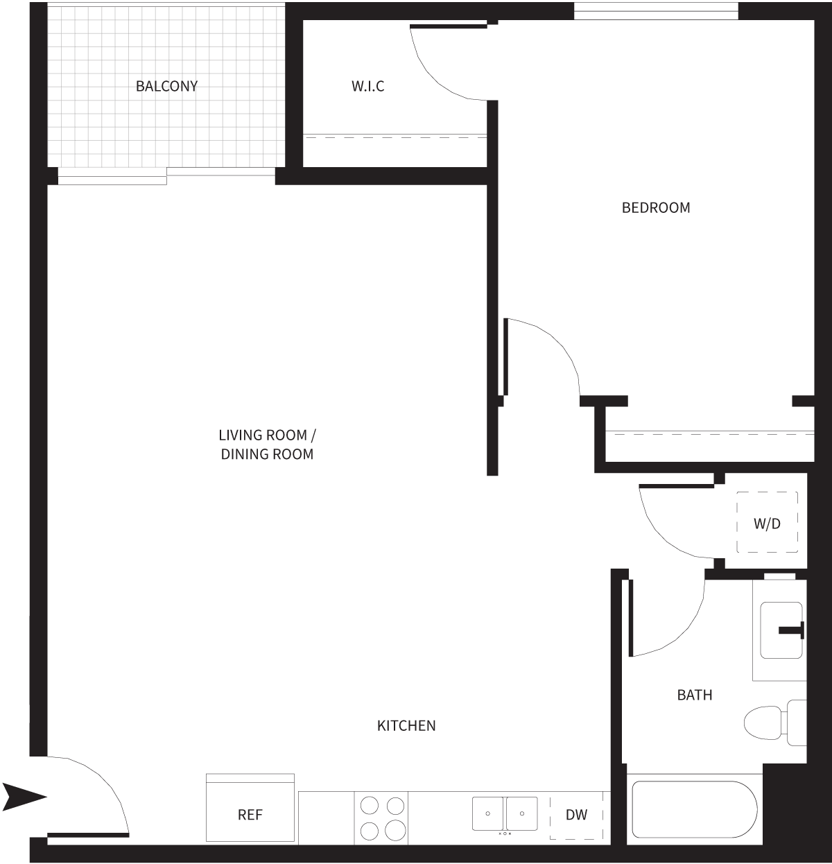 1 Bedroom Floorplan B
