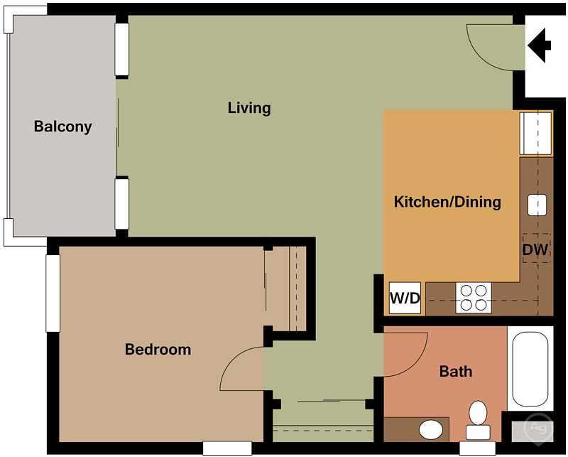 1 Bedroom Floorplan