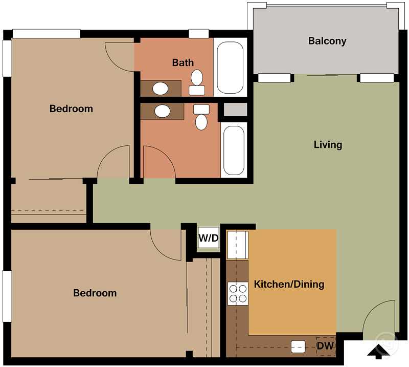 2 Bedroom Floorplan