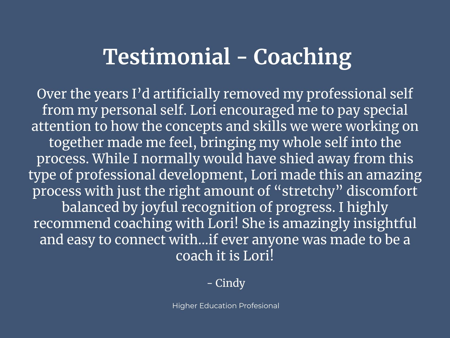 Coaching Testimonial