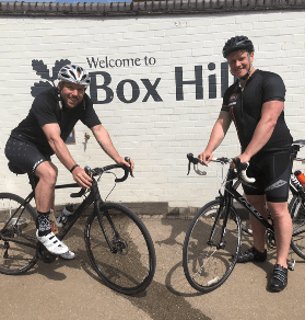 Two men on a charity bike ride