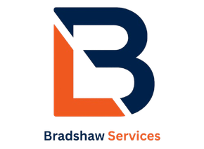 Logo for Bradshaw Services: Orange "L" against a blue "B". Below, text reads "Bradshaw Services."