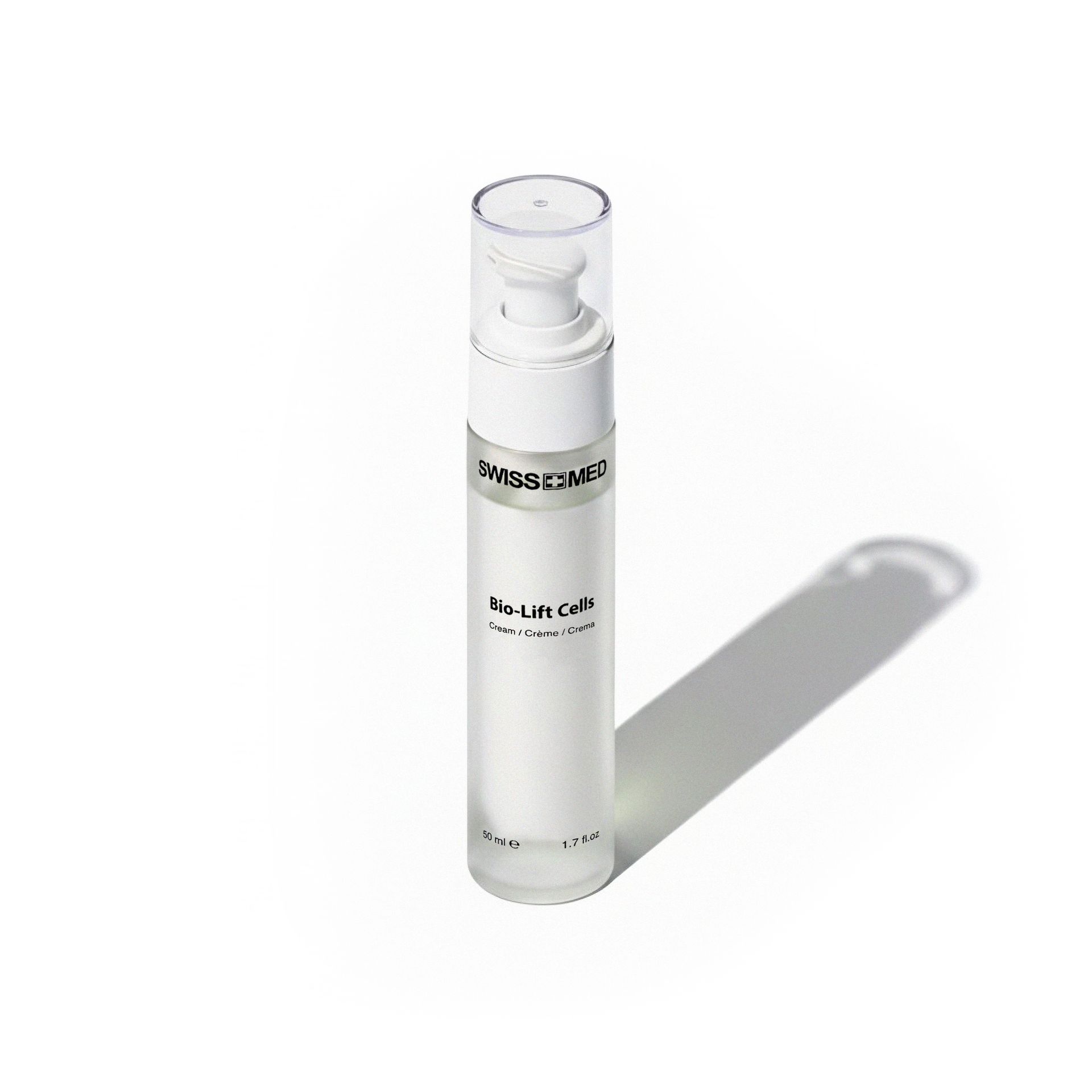 White skincare bottle with pump, 