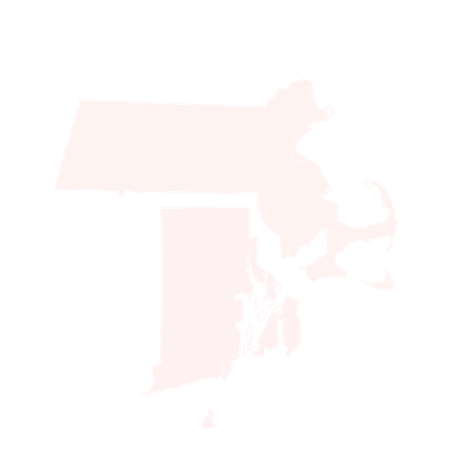 A pink map of the state of massachusetts on a white background.