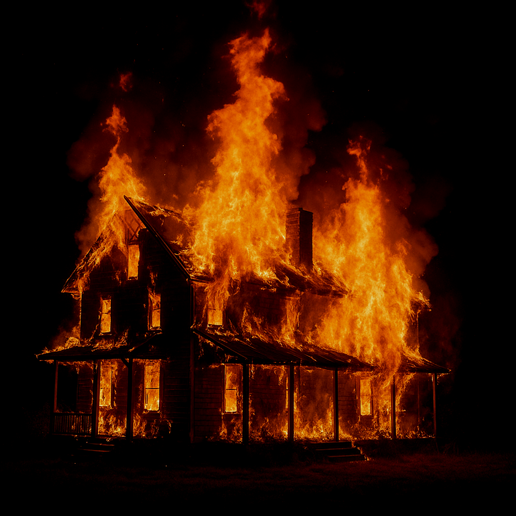 A photo of fire damage